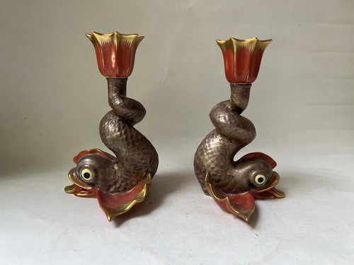 Par de velas koi de porcelana Herend - Imagen 7 de 20