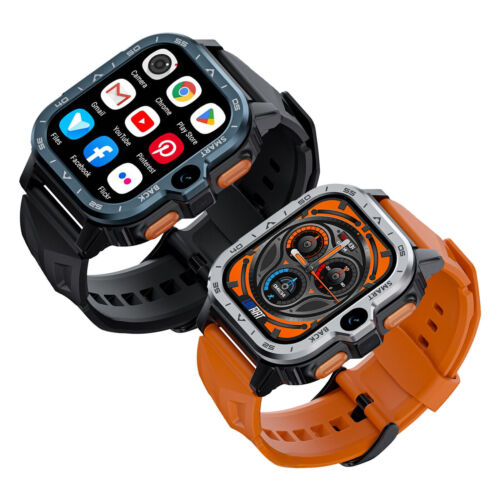 WiFi 4G Android Black Smart Watch GPS Dual Camera Sports Watch Fitness Tracker - Picture 17 of 18