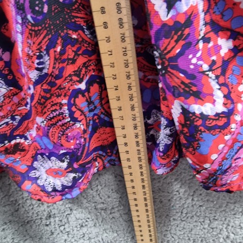 CROSSROADS Womens Dress Size 22 Blue Orange Paisley 3/4 Sleeve A-line Scoop Neck - Picture 5 of 14