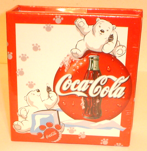 Album fotografico Coca-Cola orso polare 2 anelli Coca-Cola 1999 contiene 50 Made in USA "Inutilizzato"