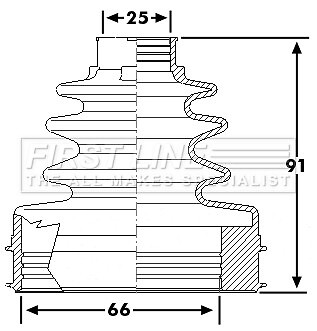 CV Joint Boot Kit FCB6265 For Mini MINI 07-14 31606779993 FIRST LINE - Picture 2 of 2