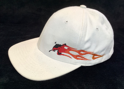 Vtg Oakley Flame Embroidered Hat Adult Sz L/XL White Great Condition Logo 90s