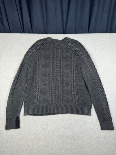 Rag & Bone Dexter Aran Pullover Herren 2XL schwarz Zopfmuster gerippt - LESEN - Bild 2 von 11