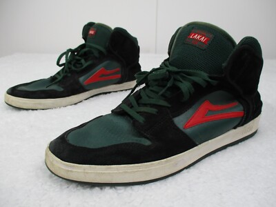 Lakai Shoes Men's 12 Skate Board Telford Black Pine Suede Larry June Green XLK
