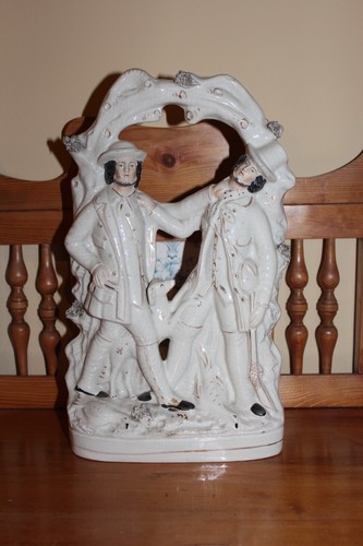 Antique Victorian Staffordshire Flatback, The Murder of Thomas Smith - Poaching - Picture 2 of 9