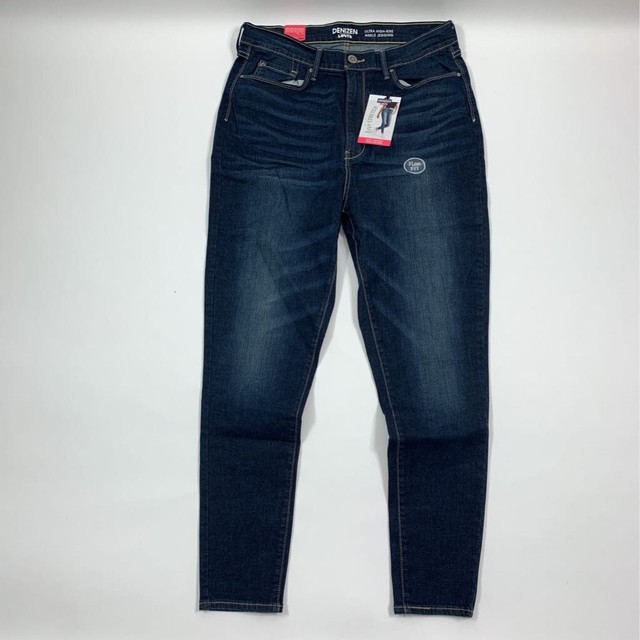 Levis Womens Denizen Ultra High Rise Ankle Jeggings Blue Stretch Denim 16/17 New | eBay