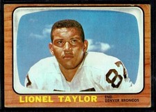1966 TOPPS FOOTBALL AFL DENVER BRONCOS LIONEL TAYLOR CARD #45 VG-EX HOF?