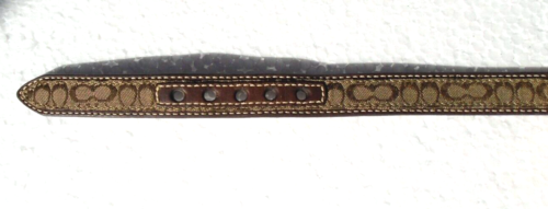 NEU COACH BRAUN LEDER BRAUN JACQUARD SIGNATUR C HUNDE HAUSTIER HALSBAND 60178 S - Bild 8 von 13