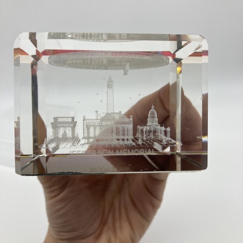 Vintage Great Seal Of The United States Washington D.C Glas Briefbeschwerer Hologramm - Bild 5 von 10