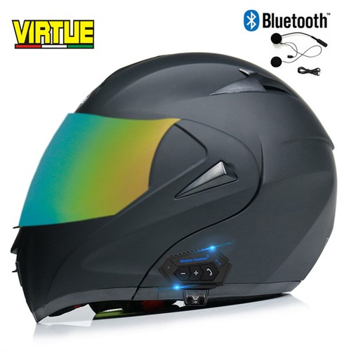 DOT Bluetooth Modular Flip Up Motorcycle Helmets Full Face Crash Helmet Sun Lens - Picture 35 of 70