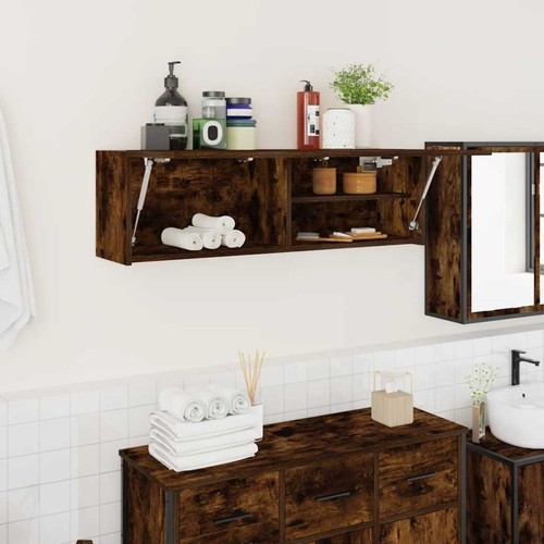 Bathroom Wall Cabinet Hanging Wall Storage Cupboard Engineered Wood vidaXL - Picture 24 of 43
