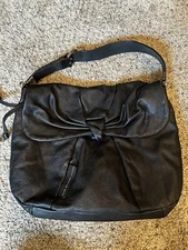 Marc by Marc Jacobs Black Leather Medium  Hobo Bag Silver Hardware