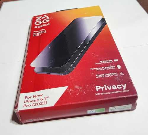 ZAGG InvisibleShield Privacy 360 Glass Screen Protector Apple iPhone 15 Pro Max - Picture 8 of 9