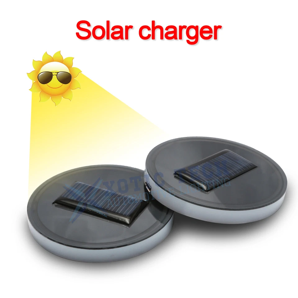 Solar 7 Colores LED Coche Portavasos Alfombrilla Posavasos Almohadilla Luces Atmósfera Para Audi A4 Foto 4 de 4