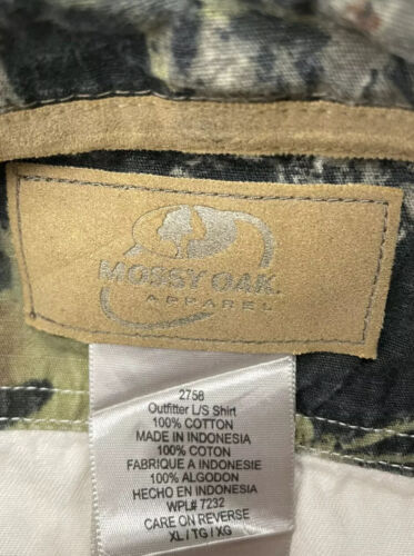 Mossy Oak Shirt Men’s Size XL Camo Tan Button Down Hunting Outdoor Camouflage - Picture 4 of 7