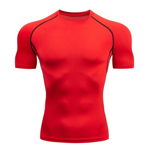 Men's Short Sleeve Compression Shirts Workout Quick Dry Baselayer T-Shirt Tops - Picture 9 of 20