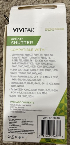 Genuine OEM Vivitar Click It Remote Shutter with 39 inch Cable VIV-RC100-T6 - Picture 2 of 5