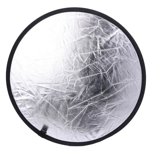 2 in 1 55-60cm Light Mulit Collapsible Disc Photography Reflector Silver/White - Picture 4 of 8