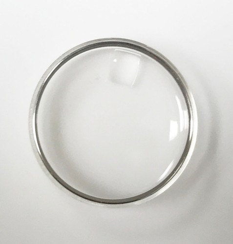 OMEGA CRY1904 GENUINE ACRYLIC CRYSTAL WHITE SILVER TONE TENSION RING 19.10MM NOS - Picture 4 of 4