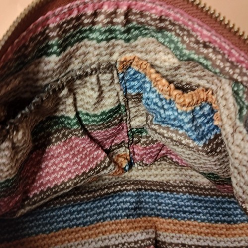 The Sak Schultertasche braun bronze lila metallic Hobo Reißverschluss gefüttert glitzernd  - Bild 11 von 16