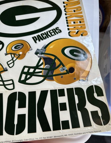 Vintage Green Bay Packers Window Static Clings Decal 11’ x 17’ Made in USA 1996 - Picture 8 of 10