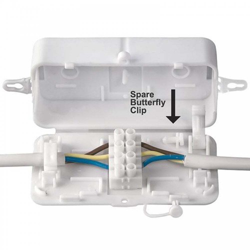 4 Pole 24A 240V Mains Inline Terminal Block Wire Choc Electrical Junction Box - Picture 2 of 4