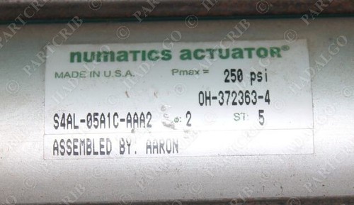 Numatics S4AL-05A1C-AAA2 Actuator 250psi 2"Bore 5" Stroke Pneumatic Cylinder NEW - Picture 2 of 2