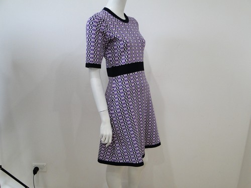 MARCS Homecoming queen geo print knit mini dress Size S new no tag RRP $249.00 - Picture 6 of 13