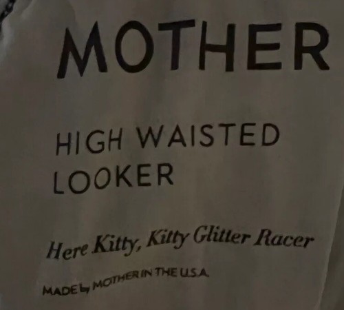 Mother High Waisted Looker Here Kitty Kitty Racer Jeans Blue, Inseam 29, Size 28 - Picture 5 of 11