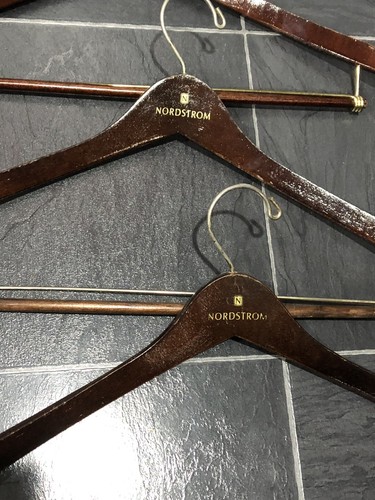 Nordstrom Wooden Cherry Finish Coat Pant Suit Hangers Vintage Lot of 11 READ - Picture 7 of 12