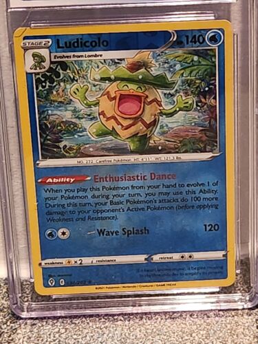 Pokémon TCG Ludicolo Evolving Skies 034/203 Reverse Holo Rare CGC 9 - Picture 4 of 4