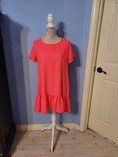 143 Story Small Dress Womens Pink Short Sleeve Round Neck 