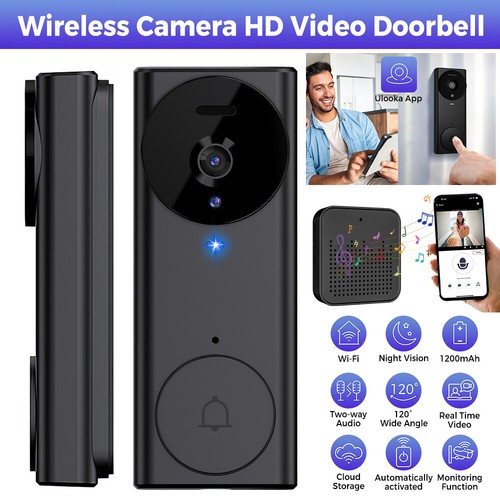 Türklingel mit Kamera HD WLAN Nachtsicht WiFi Video Funkklingel Ring Doorbell - Bild 4 von 21