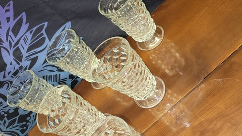 VINTAGE Whitehall American Clear Cubist Tumbler 6" Matching Set Tea Glass 1-6 - Picture 4 of 9