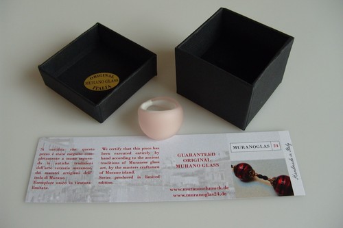 Murano Glass Ring Original Milk Glass Matt Jewelry Handmade Ø18 NEW - Picture 2 of 9