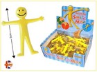 12 Stretchy Men Happy Man Kids Party Fun Loot Bag Filler Mini Stress Toy Yellow