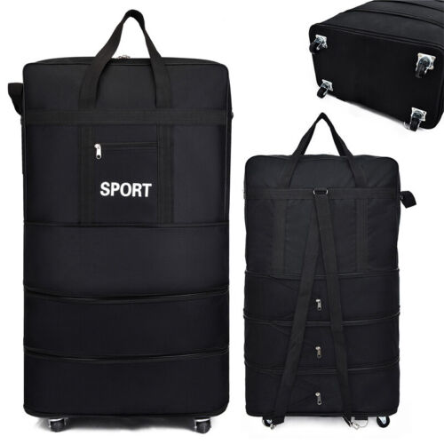 Travel Suitcase Multilayer Luggage Expanded Trip Wheeled Rolling Foldable Solid - Picture 9 of 28
