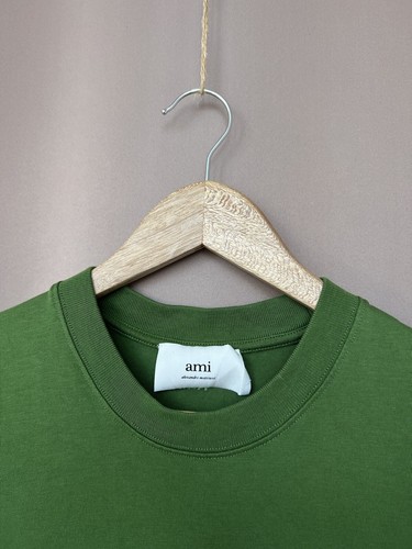 Ami Alexandre Mattiussi Tonal Ami De Coeur T-Shirt Womens Size S Green - Picture 10 of 12