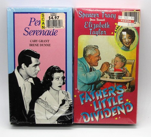 2 VHS FATHER'S LITTLE DIVIDEND & PENNY SERENADE Vintage Out Of Print B&W Classic