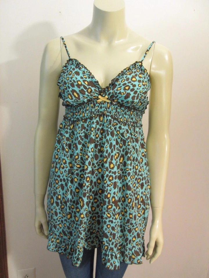 Blue Leopard Print Nightie and Head Wrap by Mud Pie, Size Small, NWT - Image 4 of 4