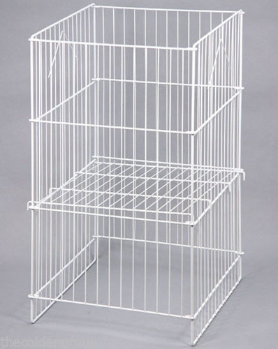 Draht Abfalleimer verstellbares Regal 18" x 18" x 30" H weiß Impuls Verkauf Display - Bild 1 von 18