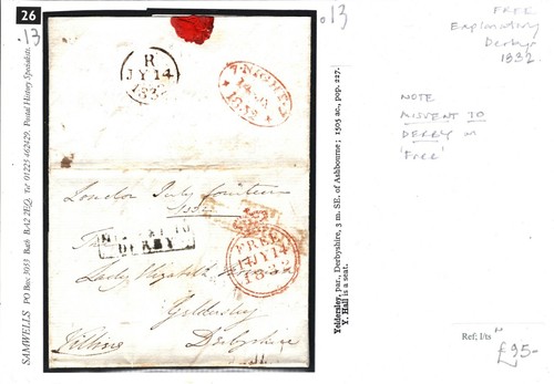 GB Cover FREE Derbys *Yeldersley* MISSENT DERBY Explanatory 1832 {samwells}26.13 - Picture 7 of 9
