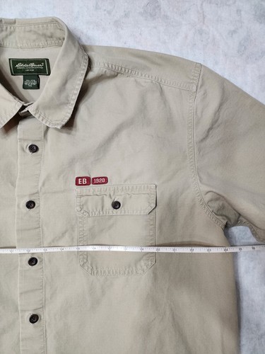 Eddie Bauer Men's Button-Front Shirt Size XXL Tan Hiking/Fishing Shirt Outdoor - Picture 2 of 6