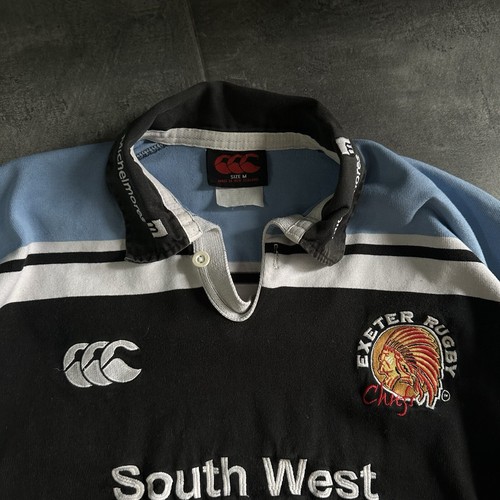 Vintage Chiefs Exter Rugby Polo T-shirts Y2K Style USA 00s Canterbury Telecoms - Picture 5 of 11