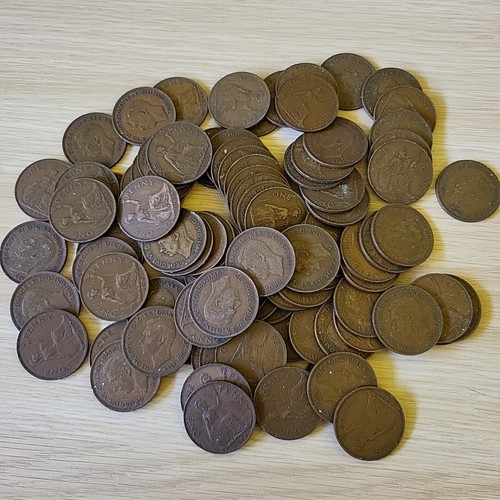 90 x MONEDAS DE UN CENTAVO GEORGE VI (844g) - Imagen 2 de 2