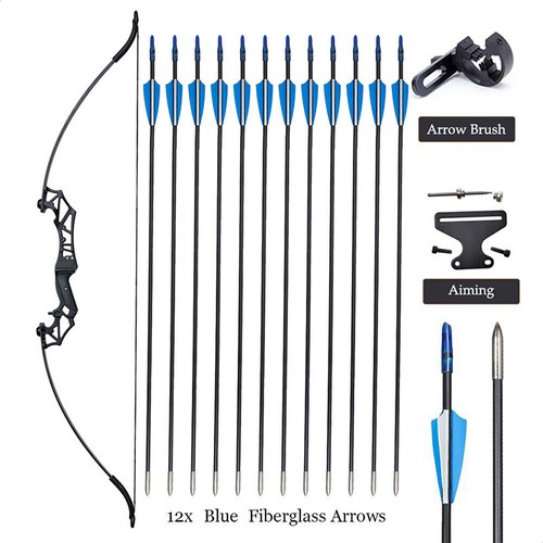 Archery 53" Takedown Recurve Bow with Bow Sight, Arrow Rest / 12X Target Arrows - Picture 27 of 51