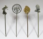 *CLEARANCE* Antique Cut Out Coin Stick Pin Lot - France USA Canada Mexico