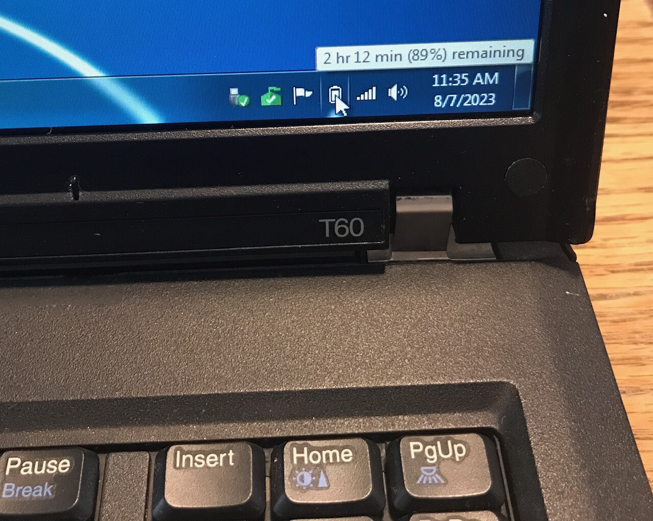 IBM Thinkpad T60 15" IPS Flexview 1400x1050, 2ghz, 2gb, 128gb SSD, complete - Picture 9 of 9