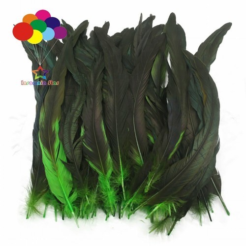 100Pcs 12-14Inch/30-35cm dyeing Cock Chicken Tail natural Feathers DIY Crafts - Picture 14 of 21