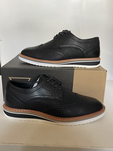 Vance Co. Mens Warrick Wingtip Derby Shoes,Black, Size 8 M NIB - Picture 3 of 11